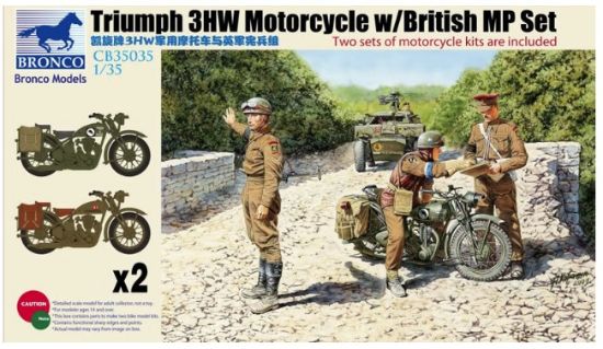 Picture of 1/35 Triumph 3HW Motorcycle with British MP Figure Set - Bronco Models CB35035