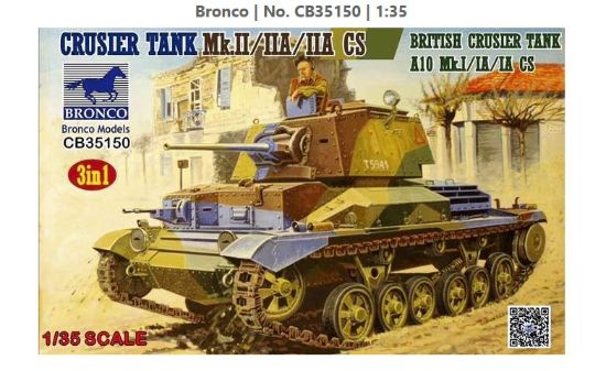 Picture of 1/35 Cruiser Tank Mk.II / IIA / IIA CS (A10) 3‑in‑1 – Bronco Model CB35150