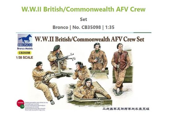 Picture of 1/35 WWII British & Commonwealth AFV Crew Set – Bronco Model CB35098