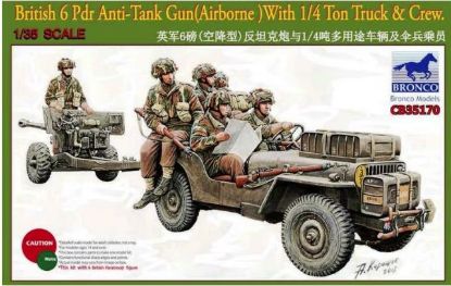 Picture of British 6 Pdr Anti-Tank Gun( Airborne)With 1/4 Ton Truck & Crew