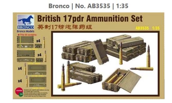 Picture of 1/35 British 17pdr Ammunition Set – Bronco Model AB3535