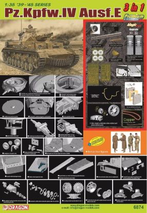 Picture of 1/35 Pz.Kpfw.IV Ausf.E 3‑in‑1 w/Bonus Figures – Dragon 6874