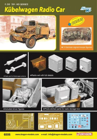 Picture of 1/35 Kübelwagen Radio Car w/German Signal Troops - 6886