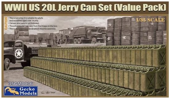 Picture of 1/35 WWII U.S. 20L Jerrycan Set Value Pack – Gecko 35GM0036