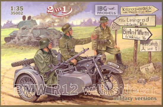 Picture of 1/35 BMW R12 with sidecar - IBG military version  ( 2 in 1) - IBG 35002
