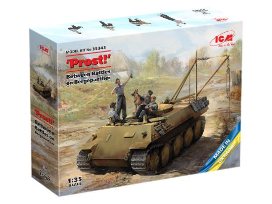 Picture of 1/35 Prost!, Between Battles on Bergepanther (WWII German Tankmen with Bergepanther) - ICM 35343