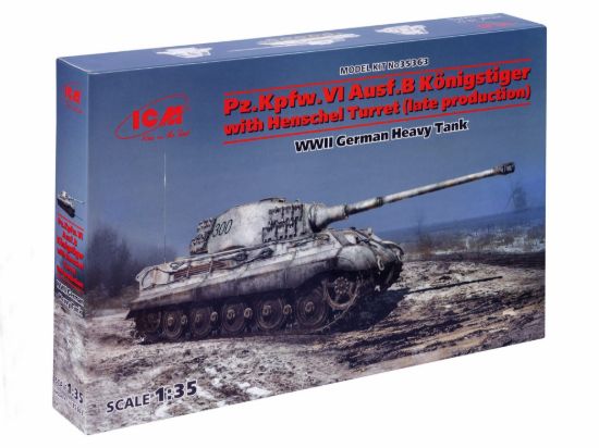 Picture of 1/35 Pz.Kpfw.VI Ausf.B King Tiger with Henschel Turret (late production), WWII German Heavy Tank   - ICM 35363