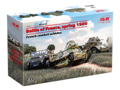 Picture of Battle of France, spring 1940. French combat vehicles  (Panhard 178 AMD-35, FCM 36, Laffly V15T) 