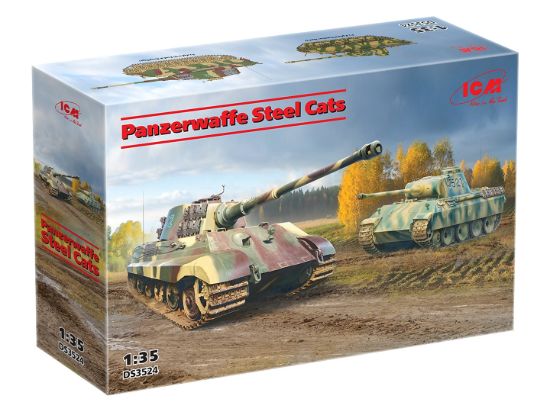 Picture of 1/35 Panzerwaffe steel cats (Pz.Kpfw.V Panther Ausf.D, Pz.Kpfw.VI Ausf.B King Tiger) - ICM DS3524
