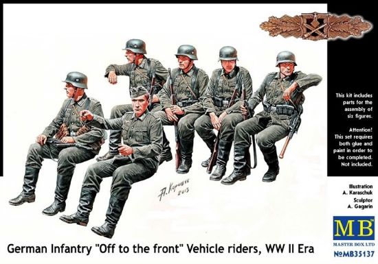 Picture of 1/35 German Infantry Off to the front" Vehicle riders, WW II Era"  - Master Box 35137