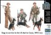 Picture of Dogs in service in the US Marine Corps, WW II era 