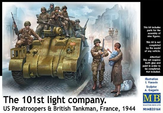 Picture of 1/35 The 101st light company. US Paratroopers & British Tankman, France, 1944  - Master Box 35164
