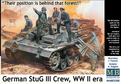 Picture of 1/35 German StuG III Crew, WW II era. "Their position is behind that forest!"  - Master Box 35208