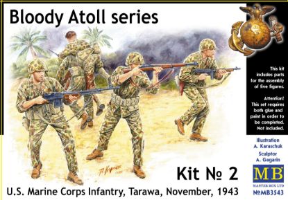 Picture of 1/35 Bloody Atoll series. Kit No 2, U.S. Marine Corps Infantry, Tarawa, November 1943  - Master Box 3543