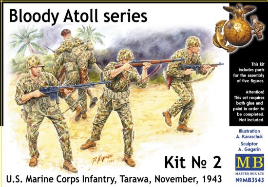 Picture of 1/35 Bloody Atoll series. Kit No 2, U.S. Marine Corps Infantry, Tarawa, November 1943  - Master Box 3543
