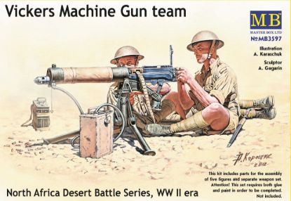 Picture of 1/35 Vickers Machine Gun team, North Africa Desert Battle Series, WW II era  - Master Box 3597