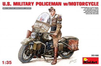 Picture of U.S. MILITARY POLICEMAN w/MOTORCYCLE
