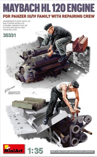 Picture of 1/35 Maybach HL 120 Engine for Panzer III/IV Family w/Repair Crew - MiniArt 35331