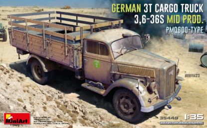 Picture of 1/35 German 3t Cargo Truck 3,6-36S Mid Prod. PmQ600-Type - MiniArt 35449