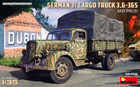 Picture of 1/35 German 3t Cargo Truck 3,6-36S Mid Prod - MiniArt 35456