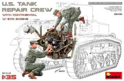 Picture of 1/35 U.S. Tank Repair Crew w/Continental W-670 Engine - MiniArt 35461