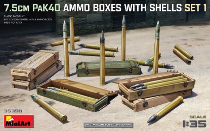 Picture of 1/35 7.5cm PaK40 Ammo Boxes w/Shells Set 1 - MiniArt 35398
