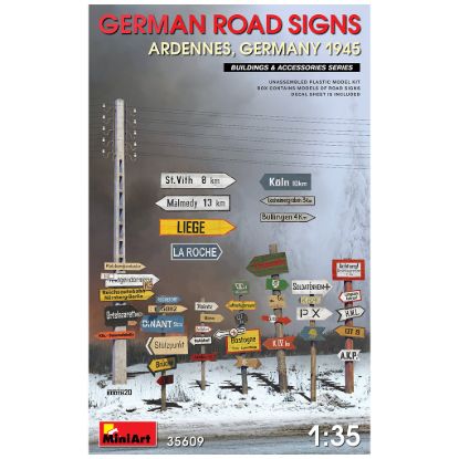 Picture of Germany Road Signs WW2 (Ardennes, Germany 1945)