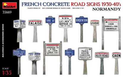 Picture of French Concrete Road Signs 1930-40's. Normandy