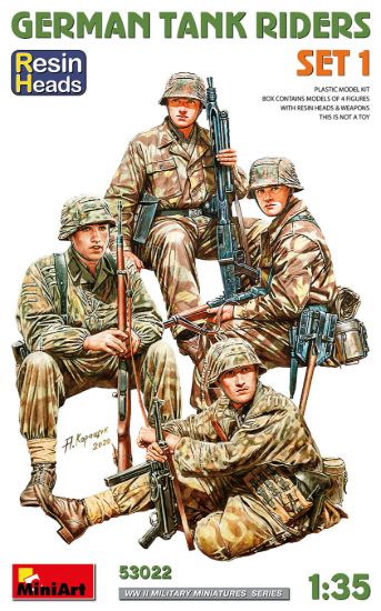 Picture of 1/35 German Tank Riders Set 1. Resin Heads - MiniArt 53022