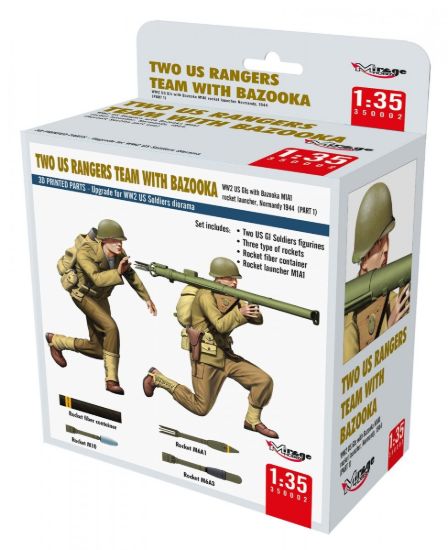 Picture of 1/35 Two US Rangers Team With BazookaWW2 Us Gis With Bazooka M1A1 Rocket Launcher, Normandy 1944  (Part 1)  - Mirage 350002