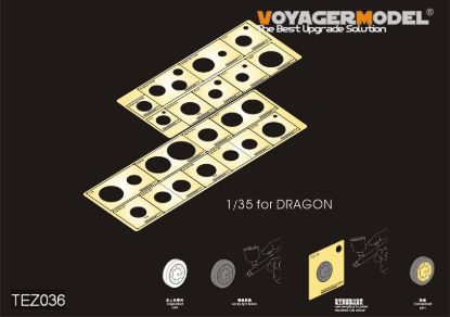 Picture of 1/35 WWII AFV Road Wheels Stenciling Templates (For DRAGON)  - Voyager Model TEZ036