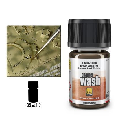 Picture of Brown Wash for German Dark Yellow – AMMO A.MIG-1000