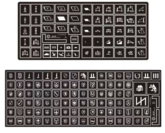 Picture of 1/35 WWII German Tactical Symbols & Waffen‑SS Unit Markings – Alliance Model Works LW35020