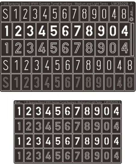 Picture of 1/35 WWII German Turret Numbers & Letters Medium   – Alliance Model Works LW35029