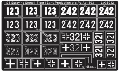 Picture of 1/35 WWII German Tiger I Early s.Pz.Abt.503 Stencils – Alliance Model Works LW35032