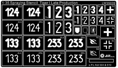 Picture of 1/35 WWII German Tiger I Late s.Pz.Abt.504 & 510 Decals – Alliance Model Works LW35039