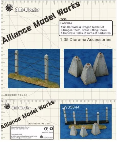 Picture of Concrete Poles, Barbwire & Dragon Teeth Set 