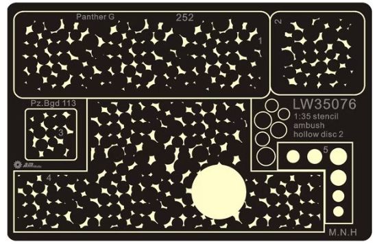 Picture of 1/35 WWII German Camouflage Spraying Stencil Hollow Disc #2 – Alliance Model Works LW35076