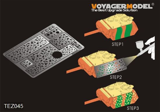 Picture of 1/35 WWII German AFV Disc pattern camouflage masking stencil(For All) - Voyager Model TEZ045