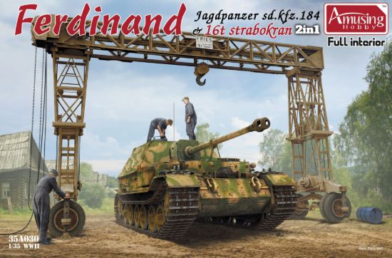 Picture of 1/35 Sd.Kfz.184 Ferdinand with 16t Strabokran – Amusing Hobby 35A030