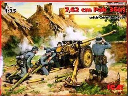 Picture of 1/35 7,62 cm Pak 36(r) with German Crew (4 figures) - ICM 35801