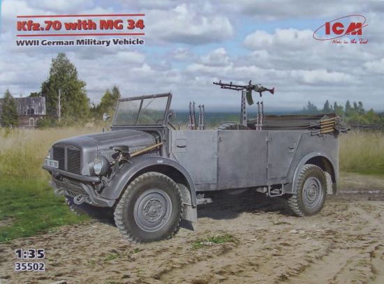 Picture of 1/35 Kfz.70 with MG 34, WWII German Military Vehicle - ICM 35502