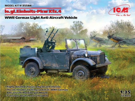 Picture of 1/35 le.gl.Einheitz-Pkw Kfz.4, WWII German Light Anti-Aircraft Vehicle - ICM 35584