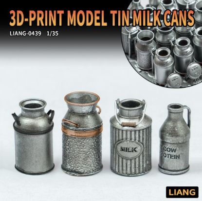 Picture of 1/35 3D-Print Model Tin Milk Can x 16 - LIANG Model 0439