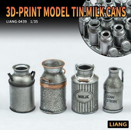 Picture of 1/35 3D-Print Model Tin Milk Can x 16 - LIANG Model 0439
