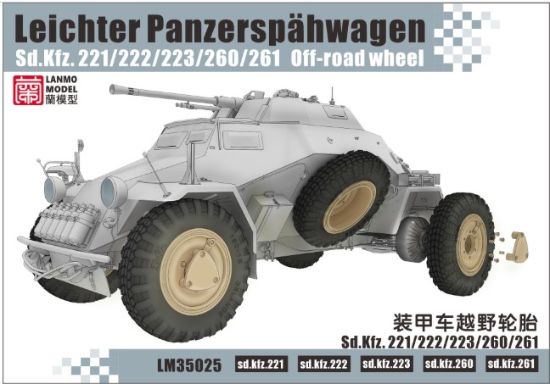 Picture of 1/35 WWII German Sd.Kfz.221/222/223/260/261 Off‑Road Wheel Set – Lanmo LM35025