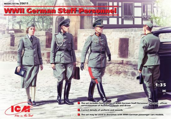 Picture of 1/35 WWII German Staff Personnel (4 figures) - ICM 35611
