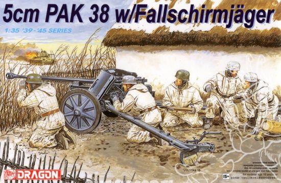 Picture of 1/35 5cm PaK 38 with Fallschirmjäger Crew – Dragon 6118