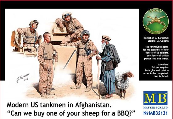 Picture of 1/35 Modern US tankmen in Afghanistan. Can we buy one of your sheep for a BBQ?"  - Master Box 35131