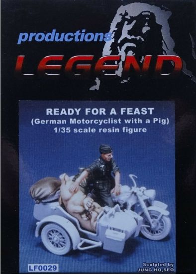 Picture of 1/35 "Ready for a Feast" German motorcycle rider with a pig (WWⅡ) - Legend Productions LF0029